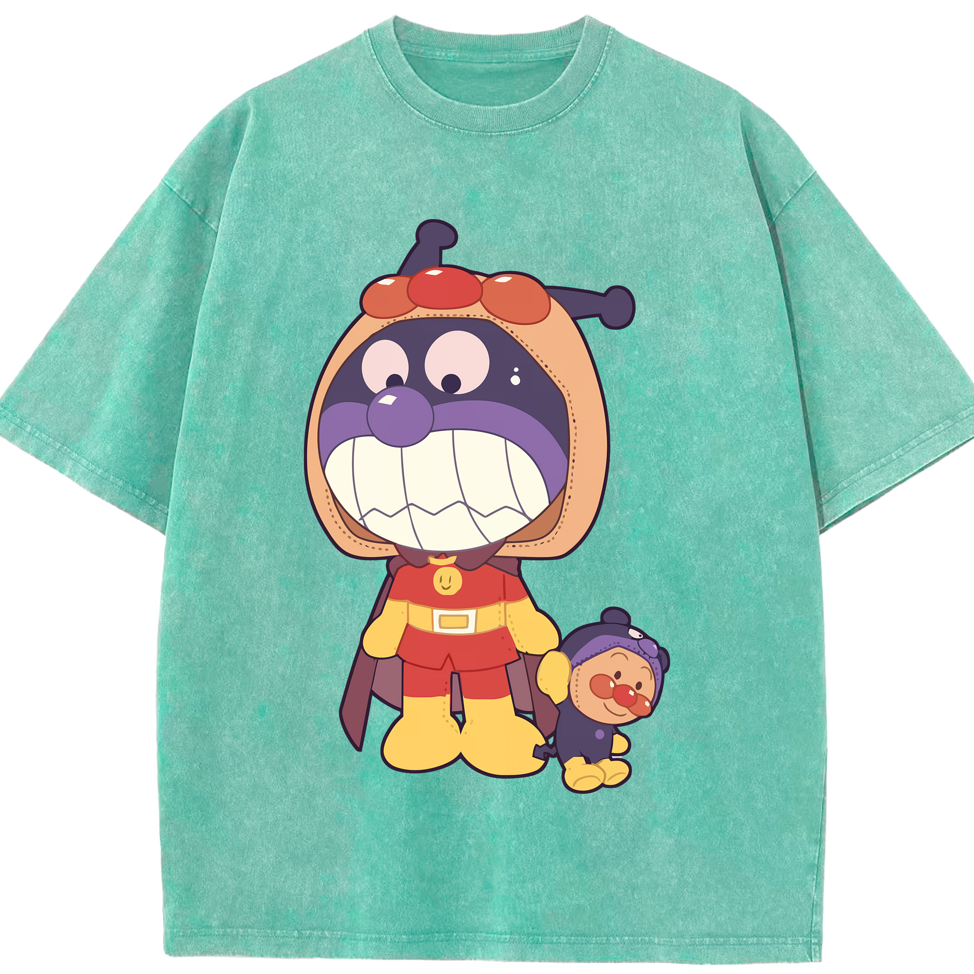（画像用） アンパンマン Anpanman 綿100% ヴィンテージ風 半袖Tシャツ（フロントプリント）